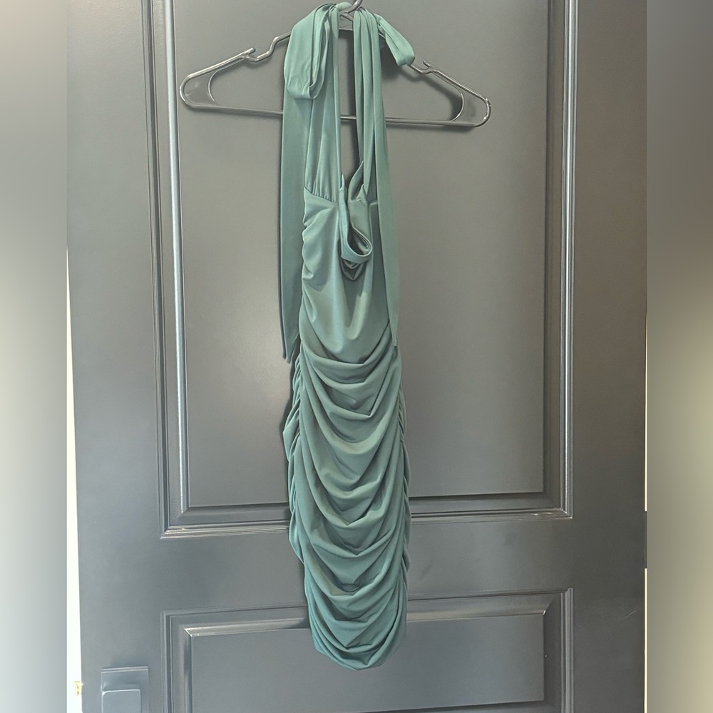Lucy in the Sky Virginia Ruched Bodycon Dress in forest green - size Xs